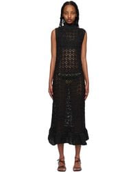 Ganni スモッキング ミディアムワンピース ブラック | Lyst