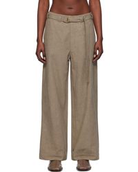 Lauren Manoogian - Taupe Belted Trousers - Lyst