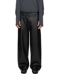 J EONGL I - Ssense Exclusive Cicada Faux-Leather Trousers - Lyst