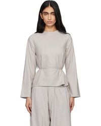 Baserange - Taupe Long Sleeve Apron Top - Lyst