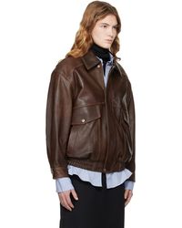 DUNST Oversized Leather Jacket in Black | Lyst