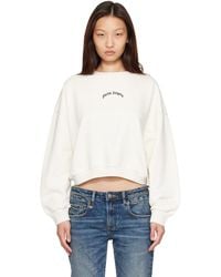 Palm Angels - Off- Curved Logo Crop Sweatshirt - Lyst
