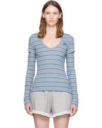 Ganni - Stripe Long-Sleeve T-Shirt - Lyst