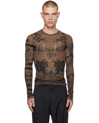 Jean Paul Gaultier - T-shirt à manches longues brun édition knwls - Lyst