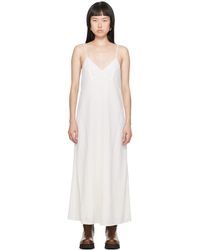 Chloé - Robe longue blanc cassé à col en v - Lyst