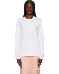 Comme des Garçons - T-Shirt À Manches Longues Blanc En Jersey À Logo - Lyst