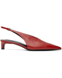 Jil Sander - Chaussures à petit talon rouges à bride arrière - Lyst