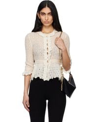 Chloé - Off- Cropped Ruffle Alpaca & Silk Knit Cardigan - Lyst