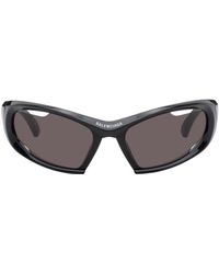 Balenciaga - Black Dynamo Rectangle Sunglasses - Lyst