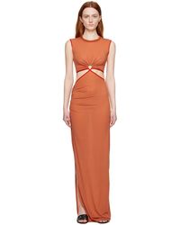 Nensi Dojaka - Orange Ruched Maxi Dress - Lyst