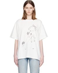 MM6 by Maison Margiela - Off- Horse Print Cotton T-Shirt - Lyst
