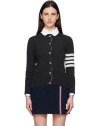 Thom Browne - Thom E Classic Cashmere 4-bar V-neck Cardigan - Lyst