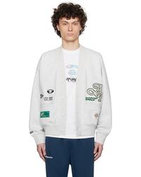 Aape By A Bathing Ape - Cardigan Gris À Logos - Lyst