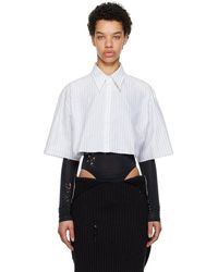 MM6 by Maison Martin Margiela - Off-white Cropped Shirt - Lyst
