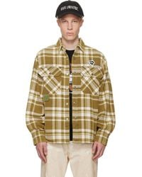 Aape By A Bathing Ape - Khaki Moonface Check Long Sleeve Shirt - Lyst