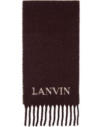 Lanvin - ブラウン フリンジ マフラー - Lyst