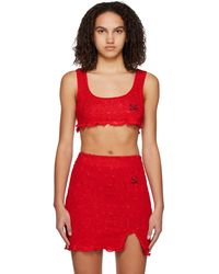 Yuzefi - Débardeur Écourté Rouge - Lyst