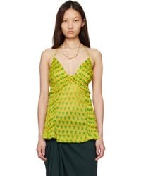 Dries Van Noten - Optical Polka Dot Silk Halter Top - Lyst