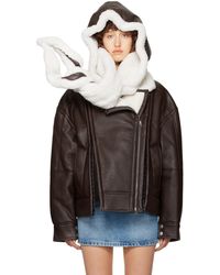 Y. Project - Brown & Off-white Wired Faux-leather Hood - Lyst