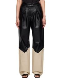 Yume Yume - Bicolor Faux-Leather Trousers - Lyst