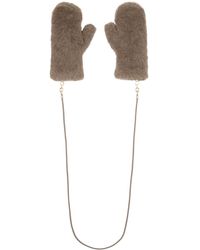 Max Mara - Taupe Ombrato Mittens - Lyst