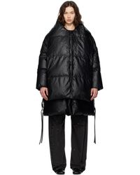 MM6 by Maison Martin Margiela - ブラック ライト フェイクレザー ダウンジャケット - Lyst