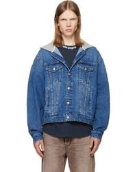 Palm Angels - Curved Logo Denim Jacket - Lyst
