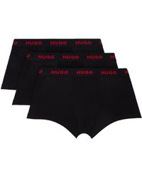 HUGO - Three-Pack Jacquard-Logo Boxers - Lyst