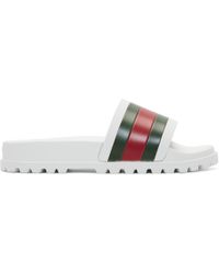 Gucci Web Slide Sandal - White