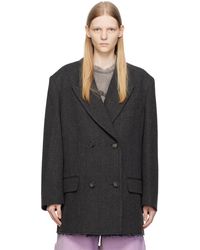 Acne Studios - Gray Double-breasted Jacket - Lyst