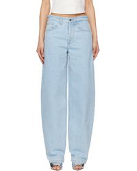 Mugler - Laced-Up Wide-Leg Jeans - Lyst