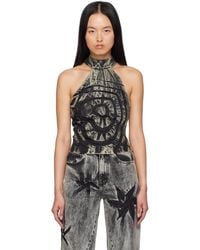 MASHA POPOVA - Ssense Exclusive Denim Heart Halter Tank Top - Lyst