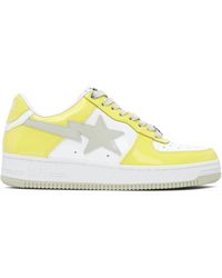 A Bathing Ape - Ssense Exclusive Yellow Sta Sneakers - Lyst