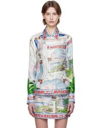 CASABLANCA - Chemise Multicolore En Soie À Imprimé - Lyst