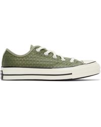 converse chuck 70 ox flocked leopard print sneakers in black