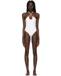 Ami Paris - White Ami De Coeur One-piece Swimsuit - Lyst