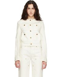 Balmain - Off- Patch-Pocket Denim Jacket - Lyst