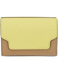 Marni - Yellow & Khaki Saffiano Leather Trifold Wallet - Lyst