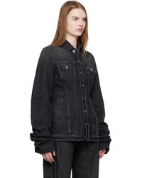 Jean Paul Gaultier 'Junior Gaultier' Denim Jacket in Black | Lyst