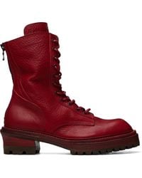 Julius - Side Zip Lace Up Boots - Lyst