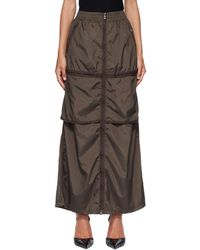 DIESEL Khaki O-Crep Maxi Skirt in Black | Lyst