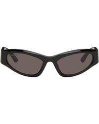 Balenciaga - Lunettes De Soleil Œil-De-Chat Noires À Logos - Lyst