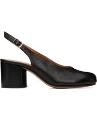 Maison Margiela - ブラック Tabi レザー スリングバックヒール - Lyst