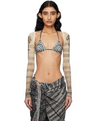 Jean Paul Gaultier - ベージュ 'The Tattoo Marinière' カーディガン - Lyst