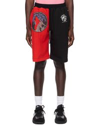 Marine Serre - Red & Black Graphic Shorts - Lyst