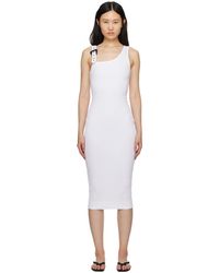 Versace - White Baroque Buckle Midi Dress - Lyst