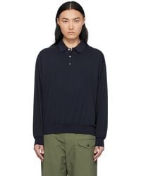 Nanamica - Wool Long Sleeve Polo - Lyst