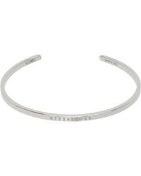 MM6 by Maison Margiela - Minimal Logo Cuff Bracelet - Lyst