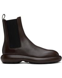 Jil Sander - Brown Platform Chelsea Boots - Lyst