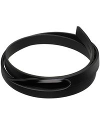 Acne Studios - Bracelet noir en cuir à ferrure graphique - Lyst